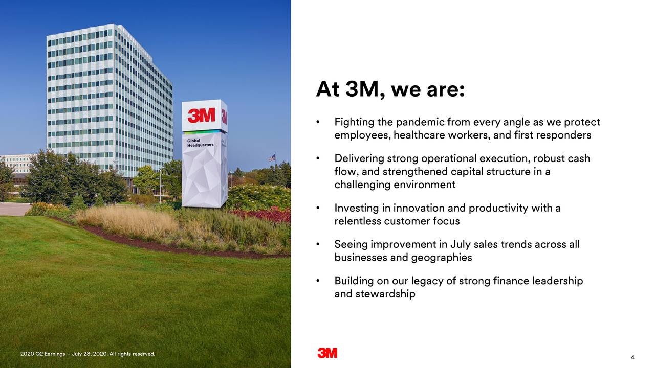 3M Company 2020 Q2 Results Earnings Call Presentation (NYSEMMM
