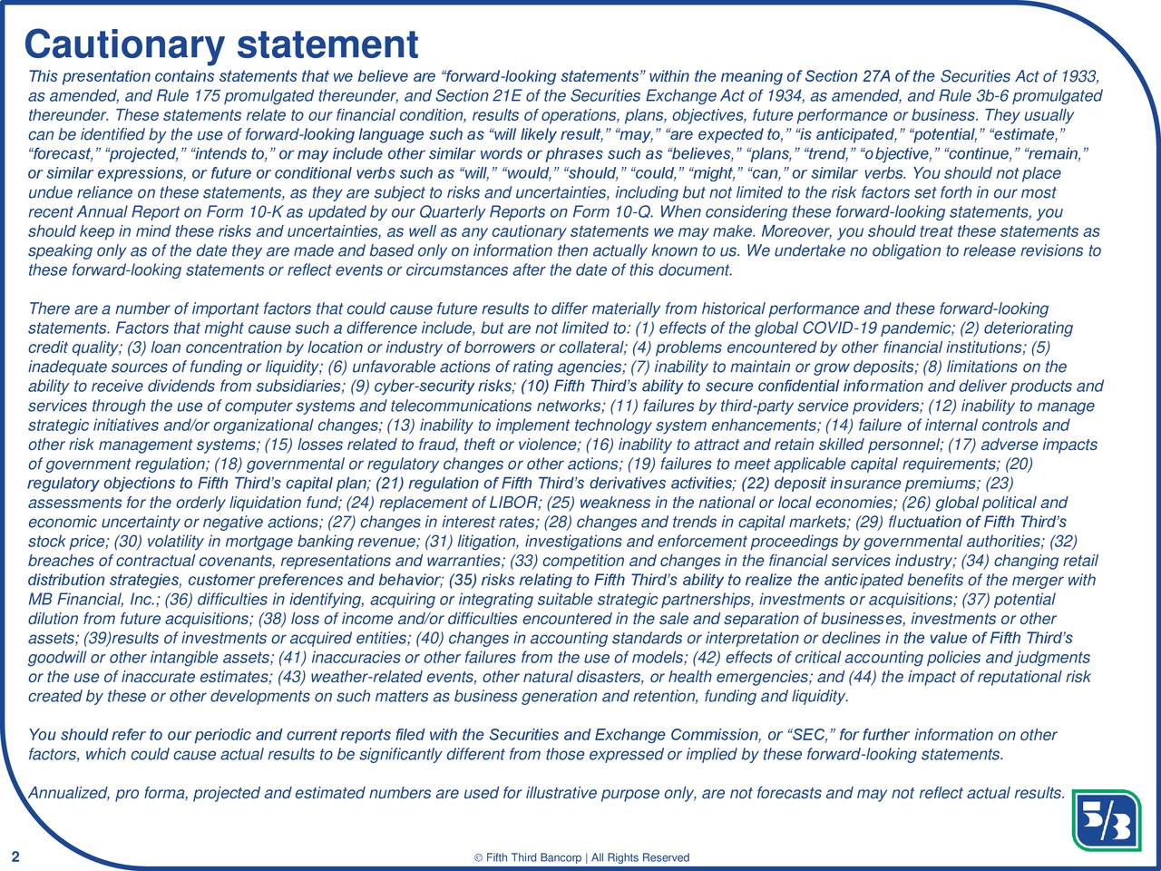 Cautionary statement