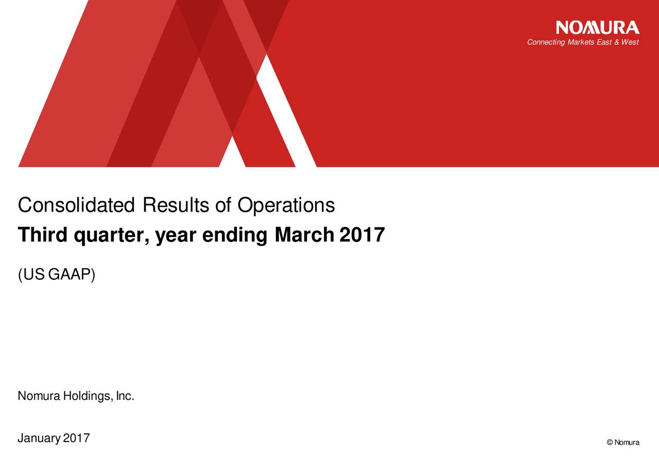 Nomura Holdings, Inc. 2017 Q3 Results Earnings Call Slides (NYSE