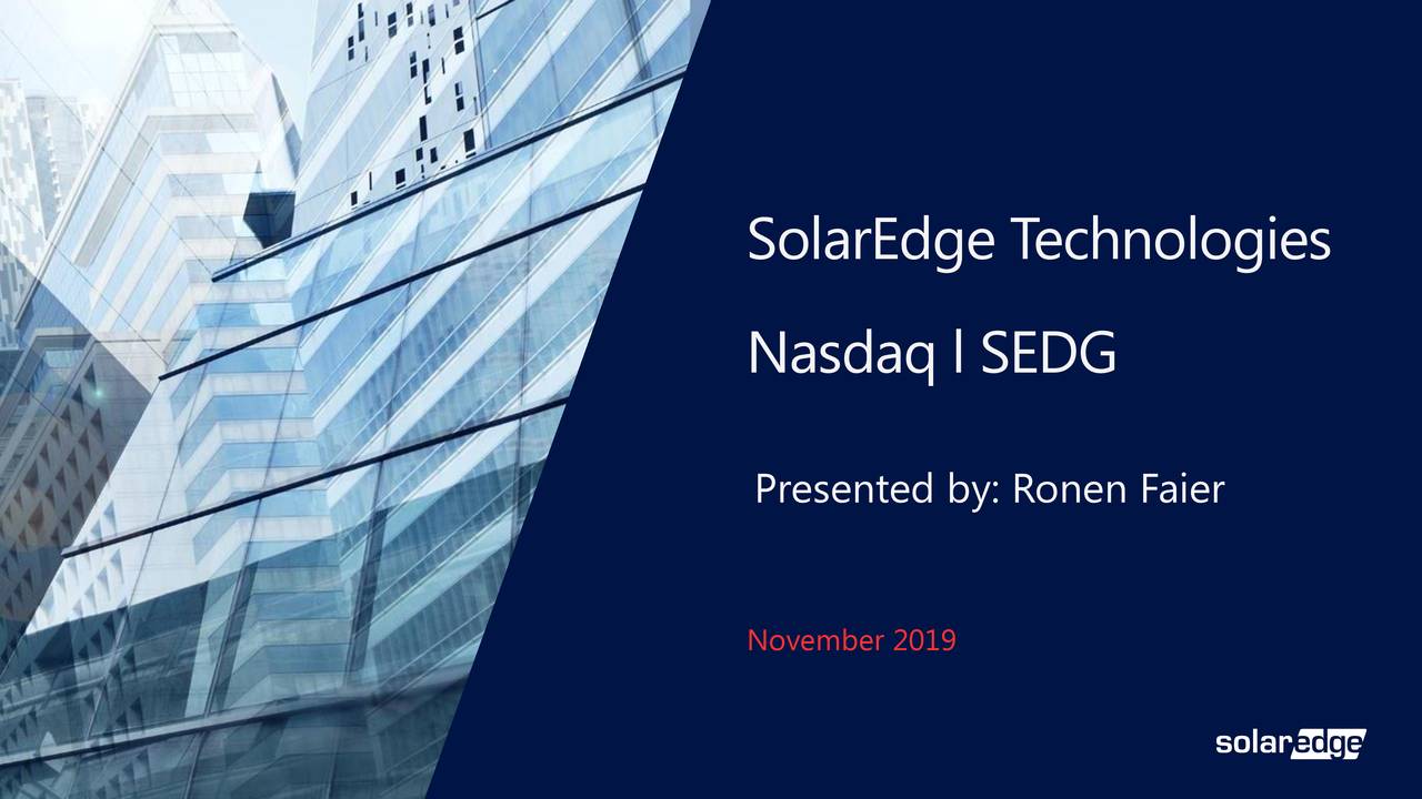 SolarEdge Technologies (SEDG) Investor Presentation - Slideshow (NASDAQ ...