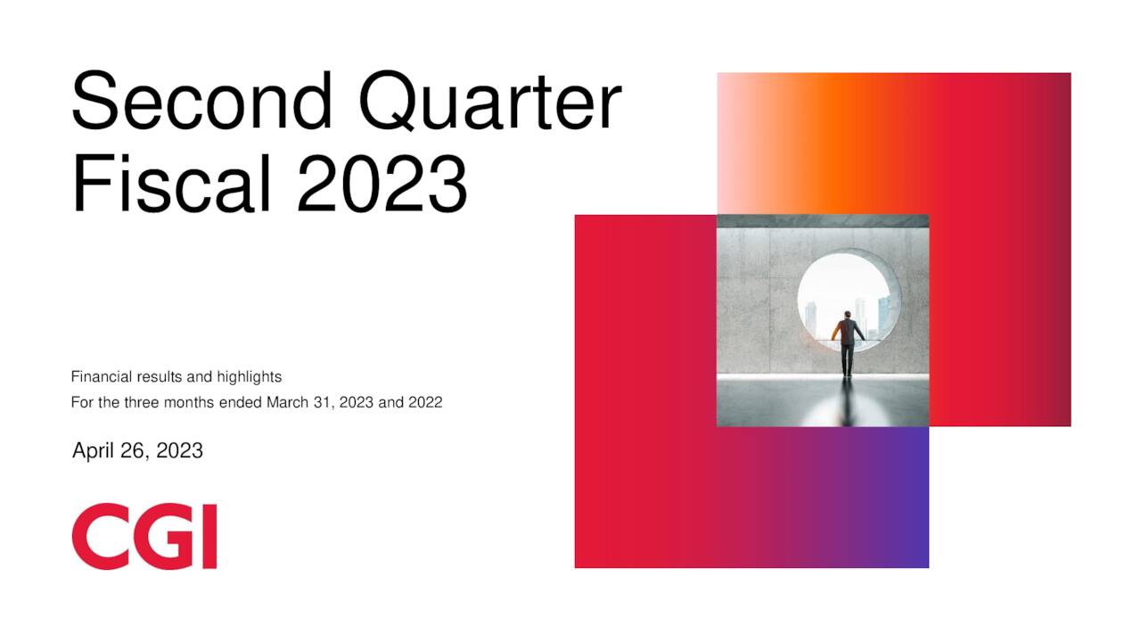 CGI Inc. 2023 Q2 Results Earnings Call Presentation (NYSEGIB