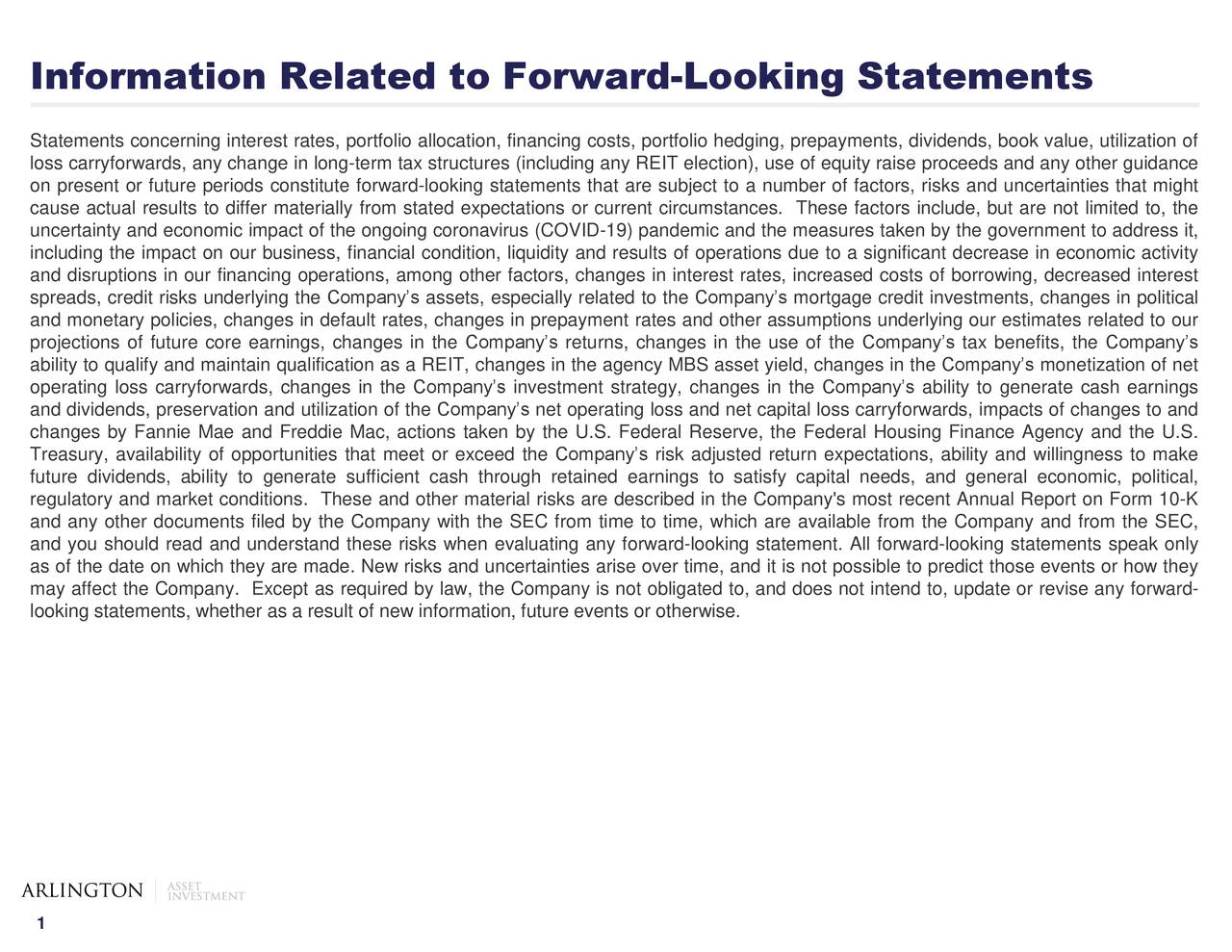Information Related to Forward-Looking Statements
