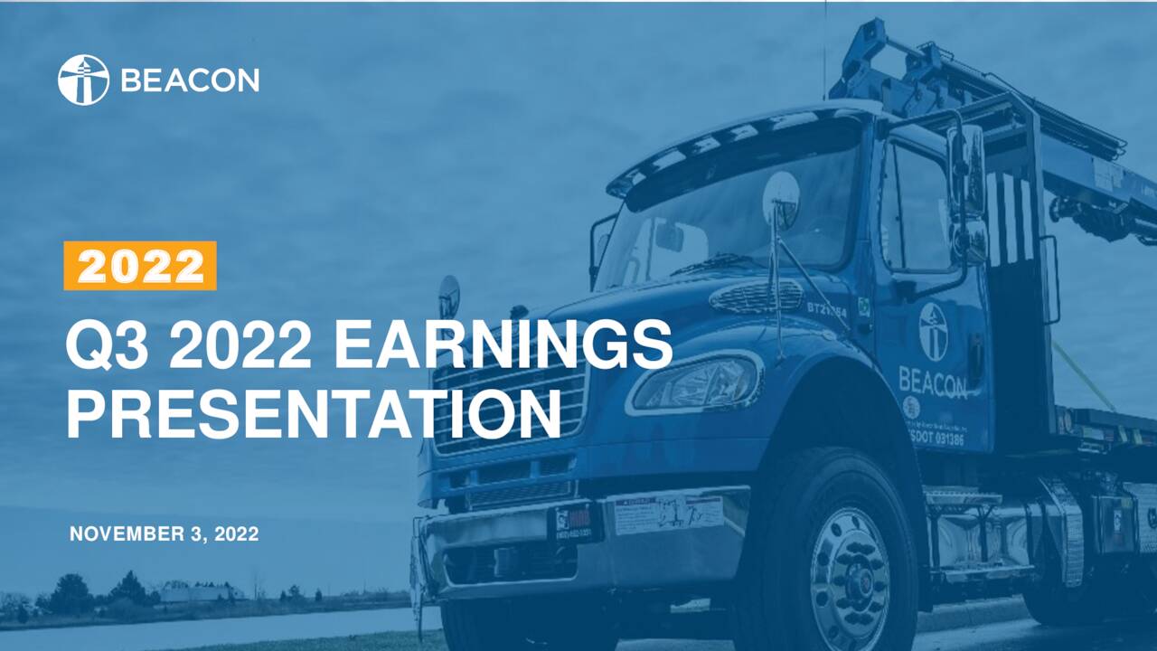 Beacon Roofing Supply, Inc. 2022 Q3 - Results - Earnings Call ...