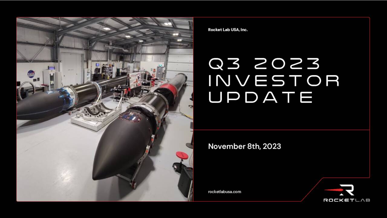 Rocket Lab USA, Inc. 2023 Q3 Results Earnings Call Presentation