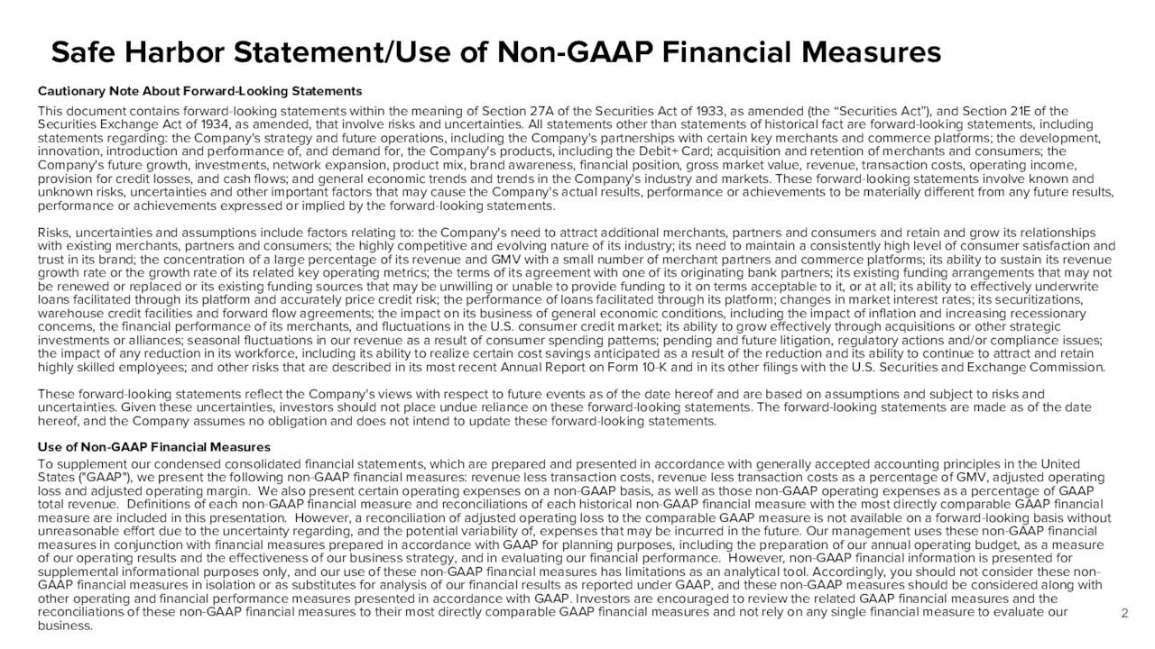 Affirm Holdings, Inc. 2023 Q2 Results Earnings Call Presentation