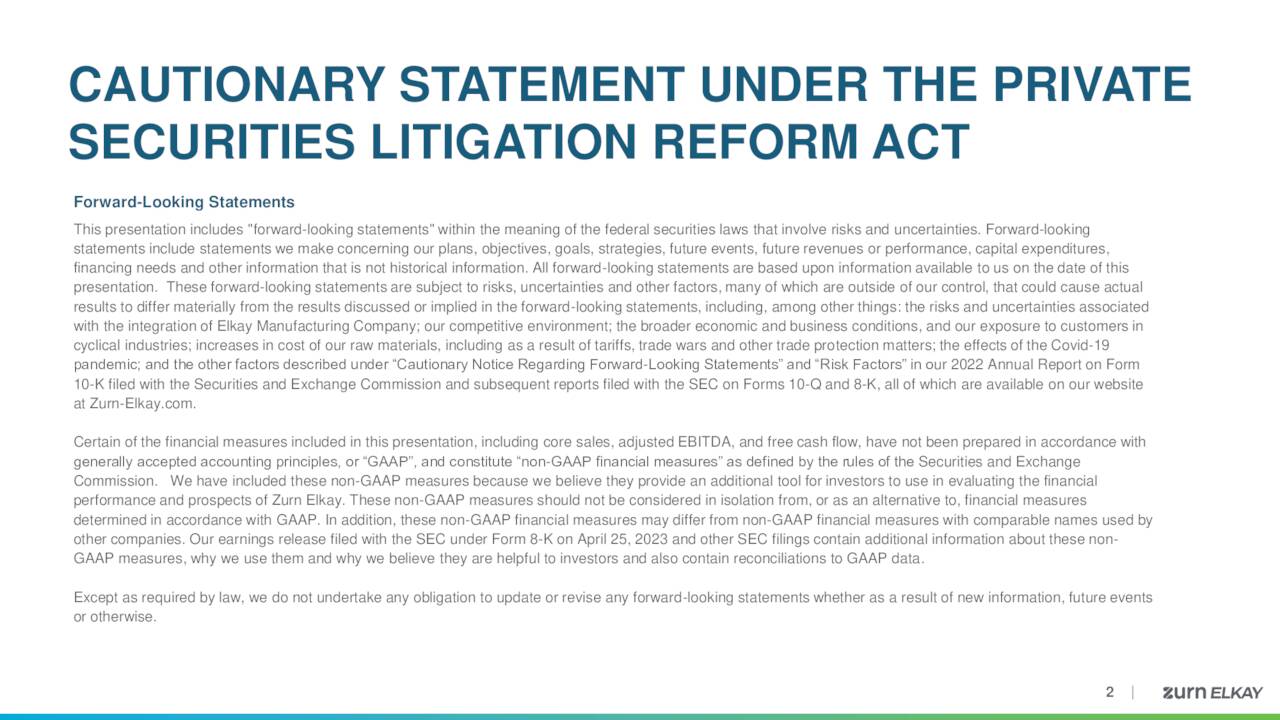 Zurn Elkay Water Solutions Corporation 2023 Q1 Results Earnings