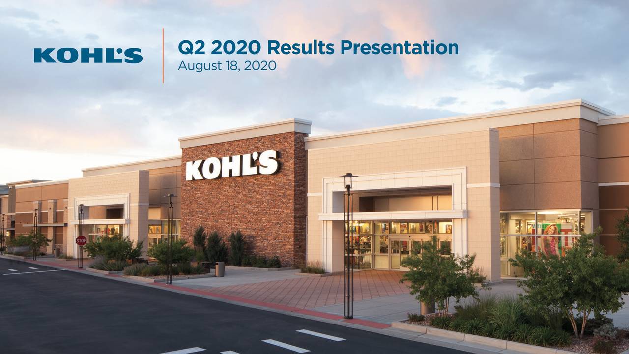 Kohl's Corporation 2020 Q2 Results Earnings Call Presentation (NYSE