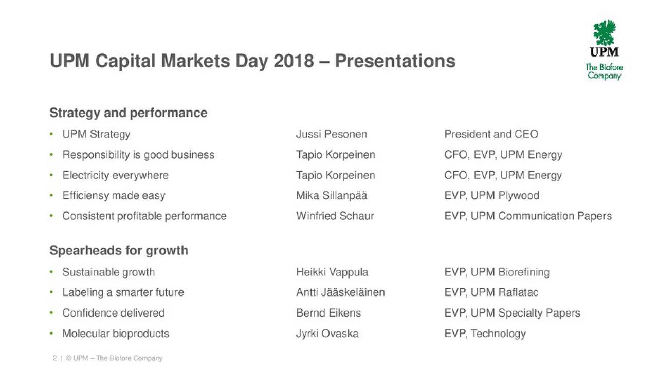 UPM-Kymmene (UPMKF) Investor Presentation - Slideshow (OTCMKTS:UPMKF) |  Seeking Alpha