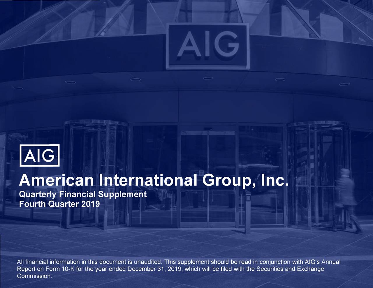 American International Group Inc 2019 Q4 Results Earnings Call Presentation NYSE AIG