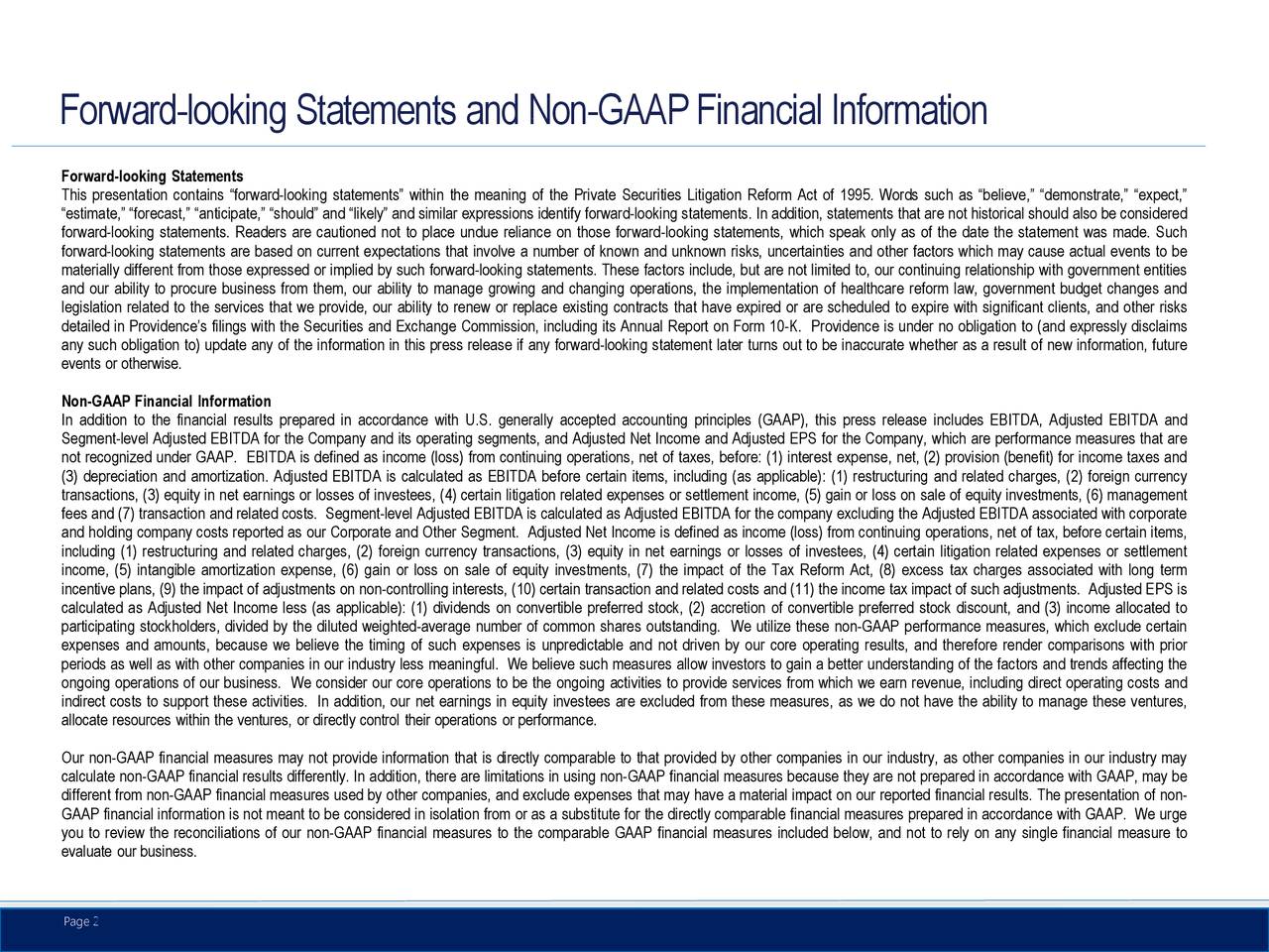 Forward-lookingStatementsandNon-GAAPFinancialInformation
