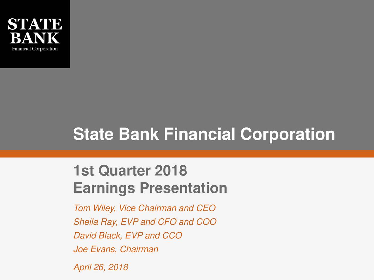 State Bank Financial Corp 2018 Q1 - Results - Earnings Call Slides ...