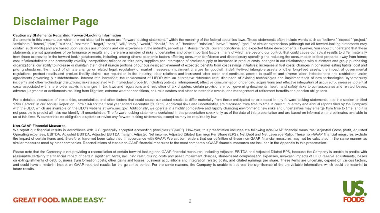 US Foods Holding Corp. 2023 Q3 - Results - Earnings Call Presentation ...