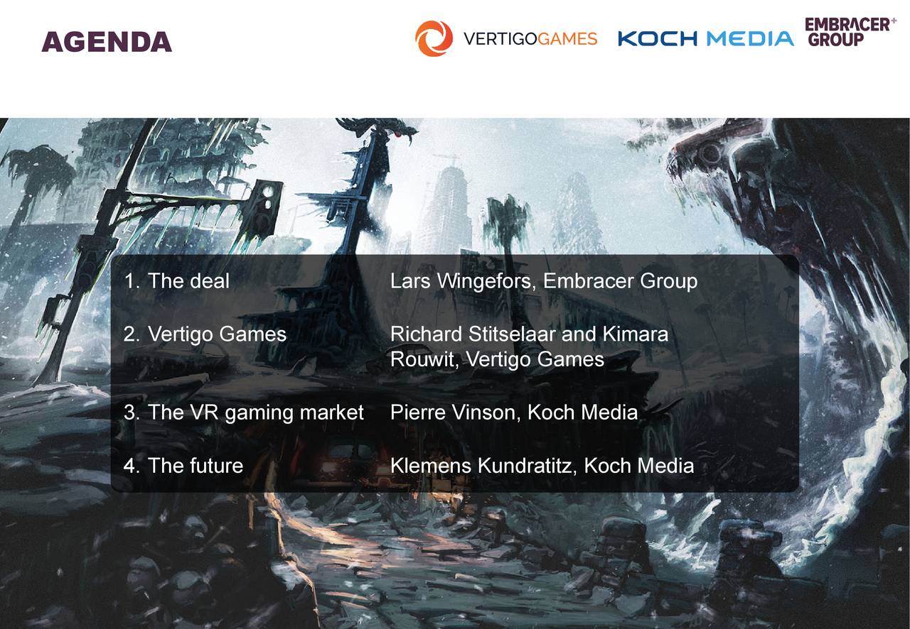 EMBRACER GROUP (THQQF) Presents on Embracer Group acquires Vertigo Games- Slideshow (OTCMKTS ...