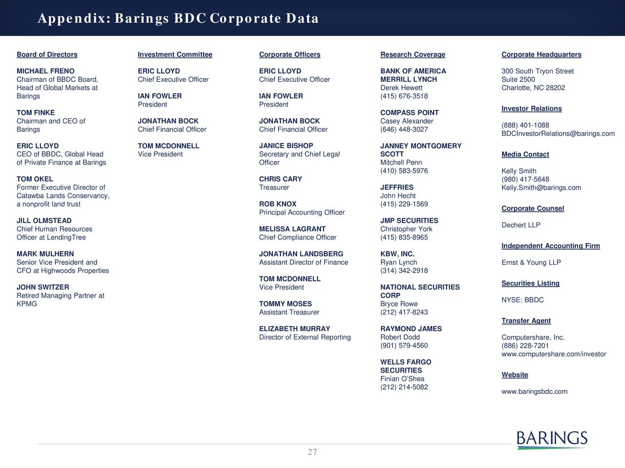 Barings BDC Inc 2019 Q3 - Results - Earnings Call Presentation (NYSE ...