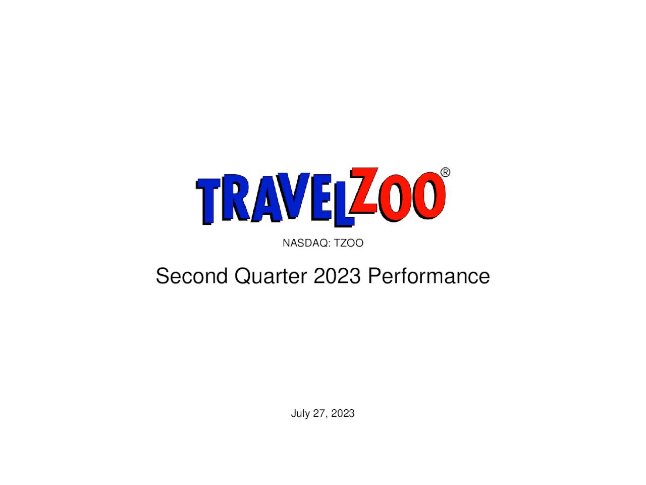 Travelzoo 2023 Q2 Results Earnings Call Presentation (NASDAQTZOO