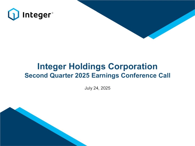 Integer Group Sa Integer Holdings Corporation 2025 Q2 - Results - Earnings Call ...