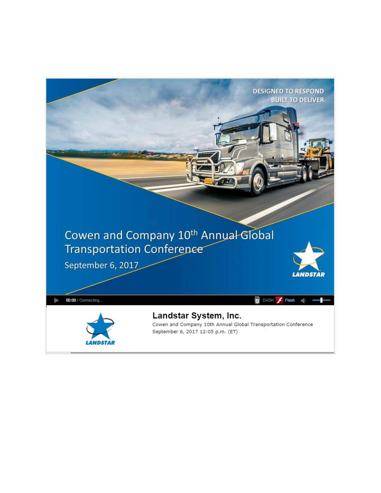 Landstar System (LSTR) Presents At Cowen 10th Annual Global