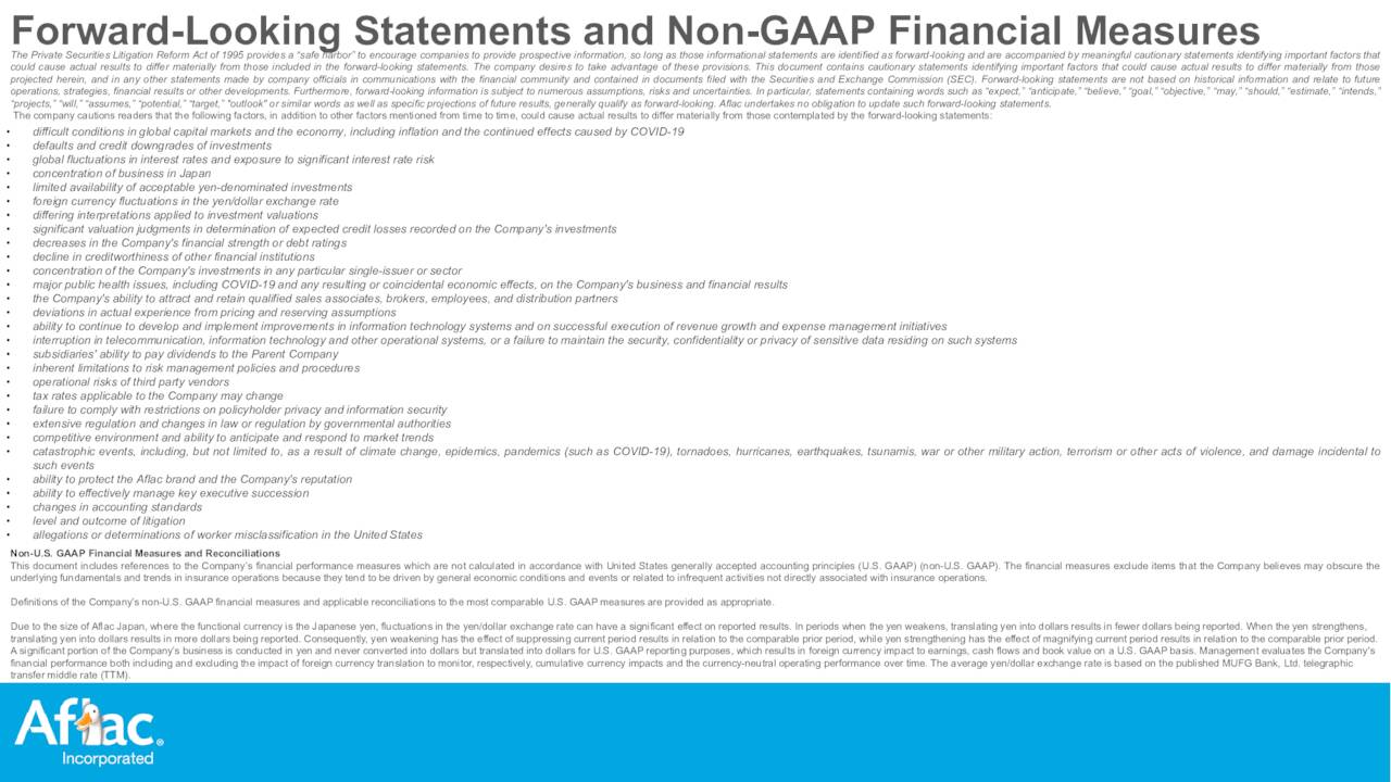 Forward-Looking Statements and Non-GAAP Financial Measures