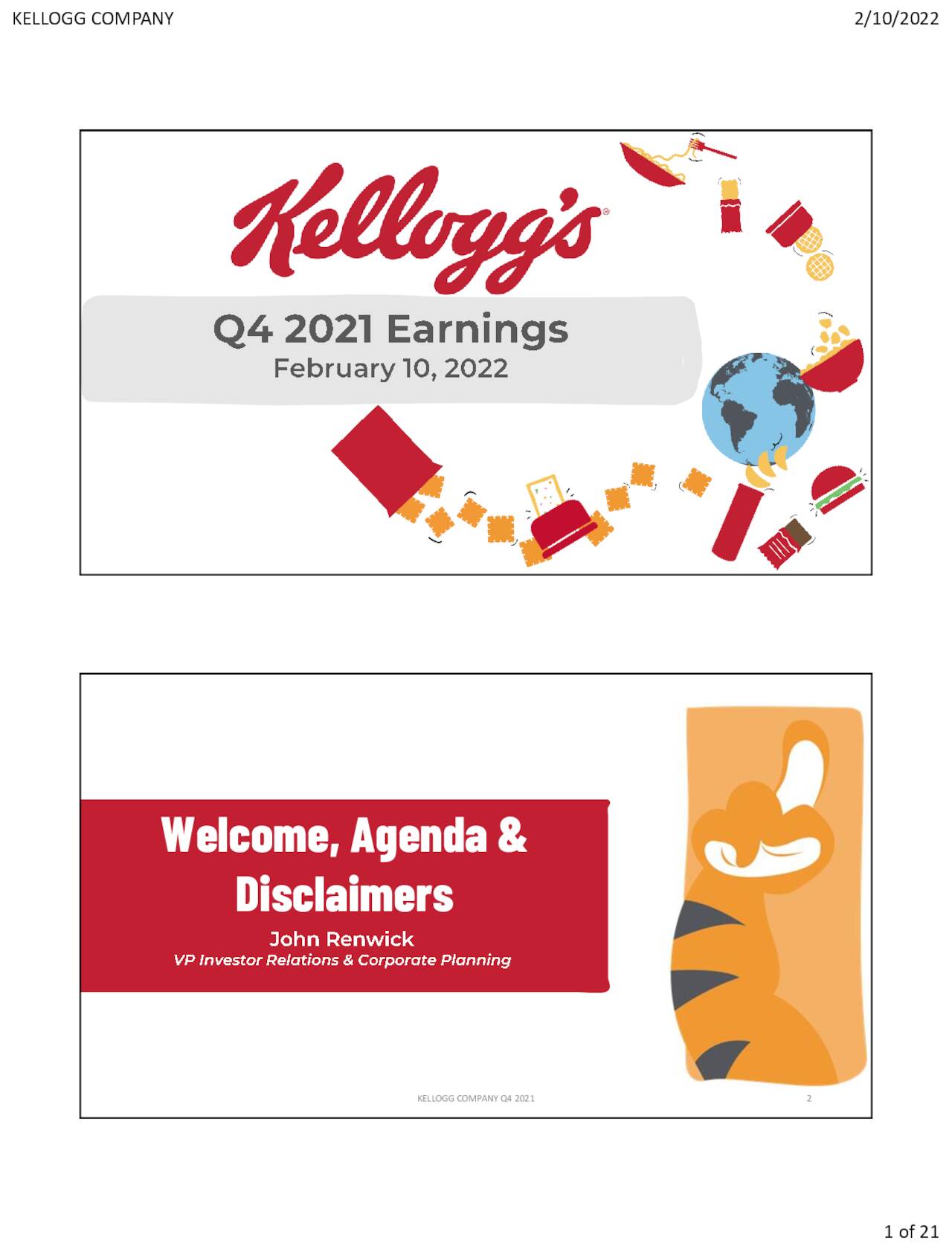 Kellogg Calendar 2022 Kellogg Company 2021 Q4 - Results - Earnings Call Presentation (Nyse:k) |  Seeking Alpha
