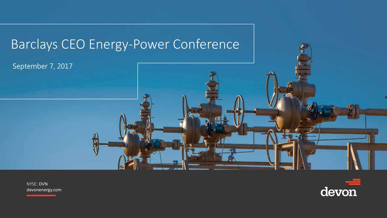 Devon Energy (DVN) Presents At Barclays CEO Energy-Power Conference ...