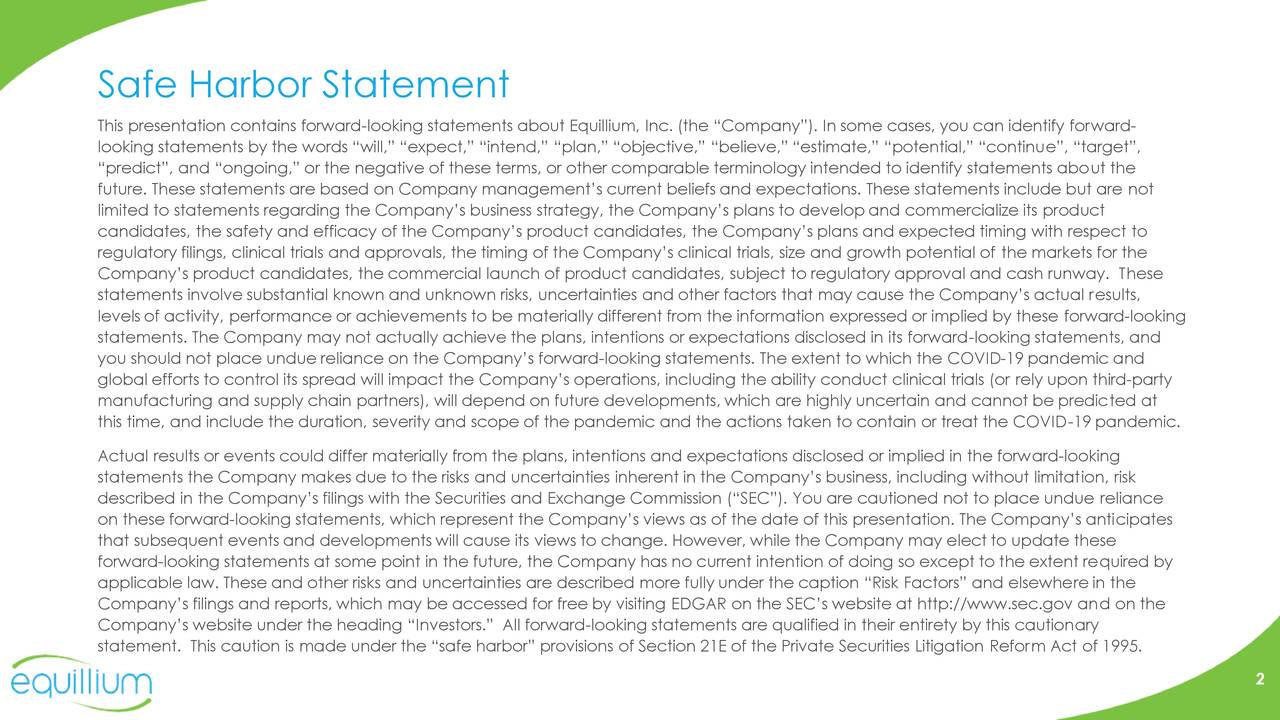 Safe Harbor Statement
