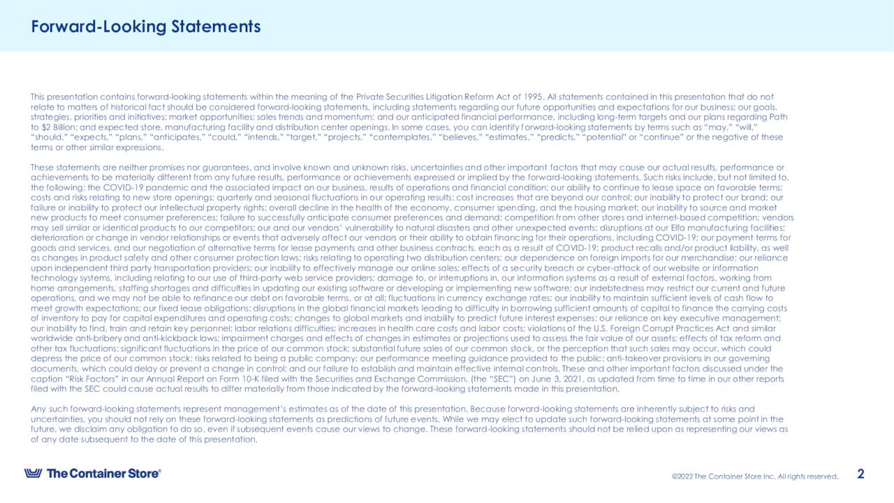 The Container Store Group, Inc. 2021 Q4 Results Earnings Call