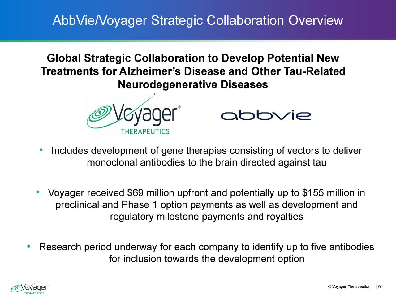 Voyager Therapeutics (VYGR) Investor Presentation - Slideshow (NASDAQ ...