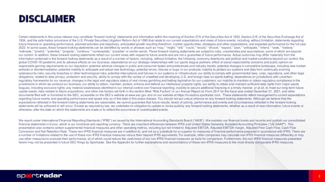 Sportradar Group AG 2022 Q4 Results Earnings Call Presentation