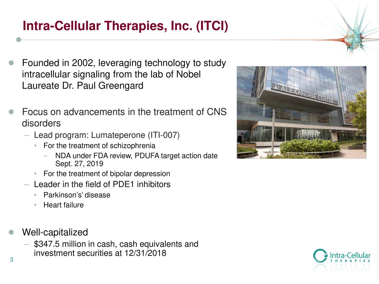 Intra-Cellular Therapies (ITCI) Investor Presentation - Slideshow ...