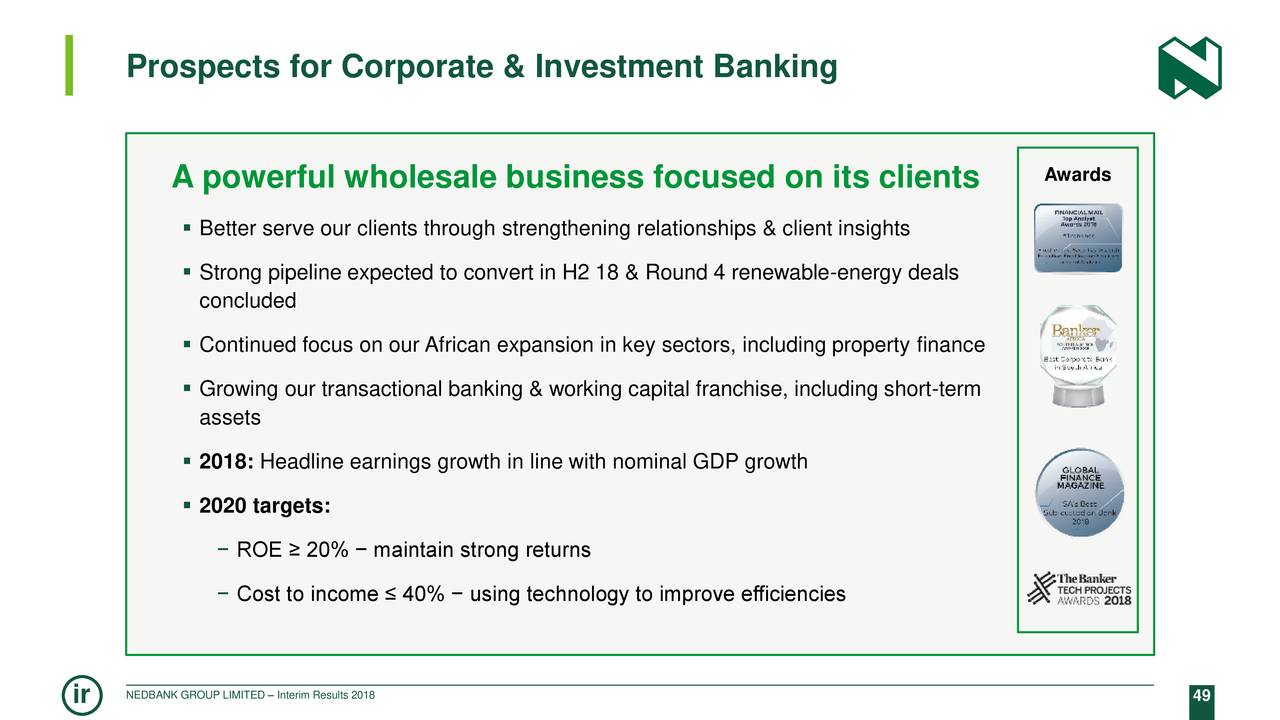 Prospects for Corporate & Investment Banking