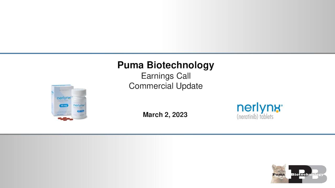 Puma Biotechnology, Inc. 2022 Q4 Results Earnings Call Presentation