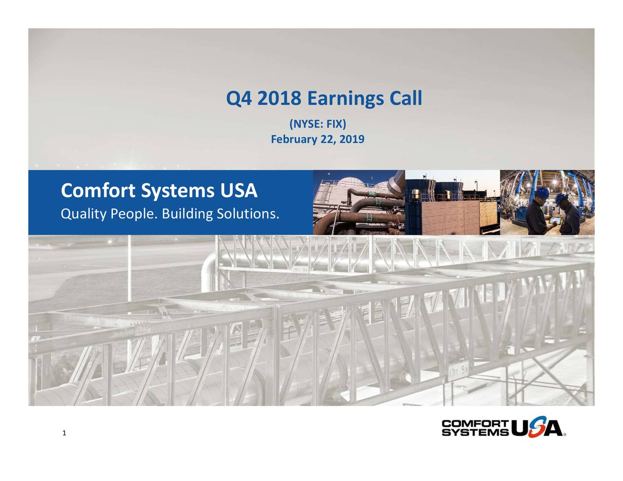 Comfort Systems Usa Inc 2018 Q4 Results Earnings Call Slides