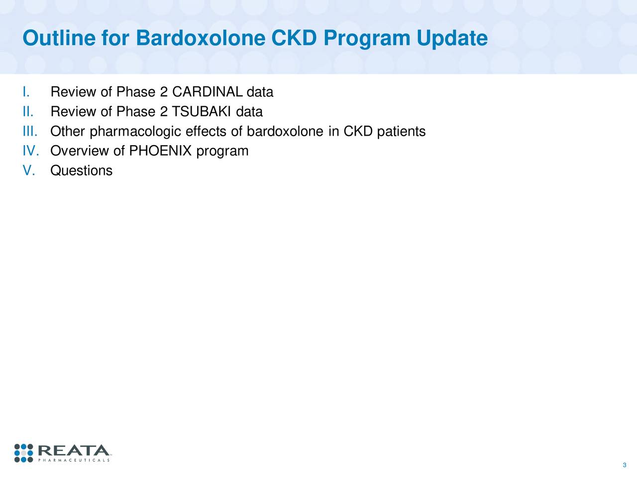 Reata Pharmaceuticals (RETA) Updates On Bardoxolone Methyl In CKD