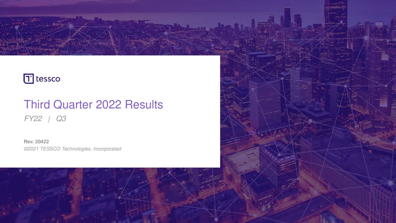 TESSCO Technologies Incorporated 2022 Q3 Results Earnings Call
