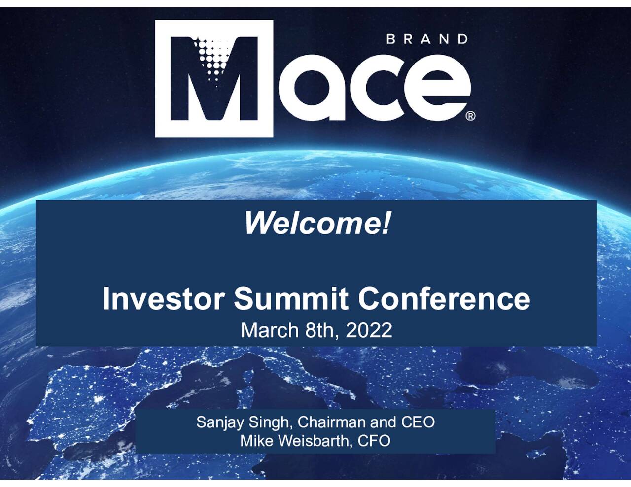 Mace Security International (MACE) Presents at the Investor Summit Q1
