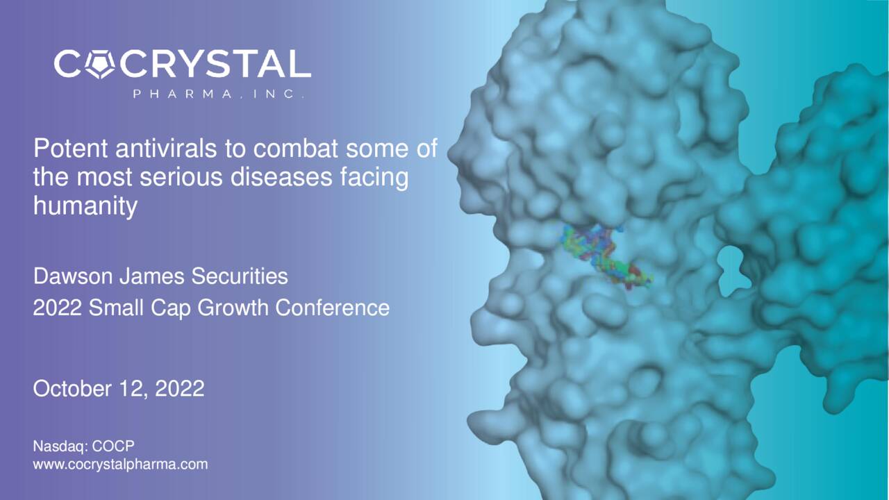 Cocrystal Pharma (COCP) Presents At Dawson James Securities 2022 Small