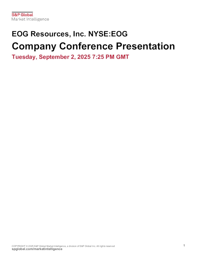 EOG Resources, Inc. (EOG) Resources, Inc. Presents at Barclays 39th ...