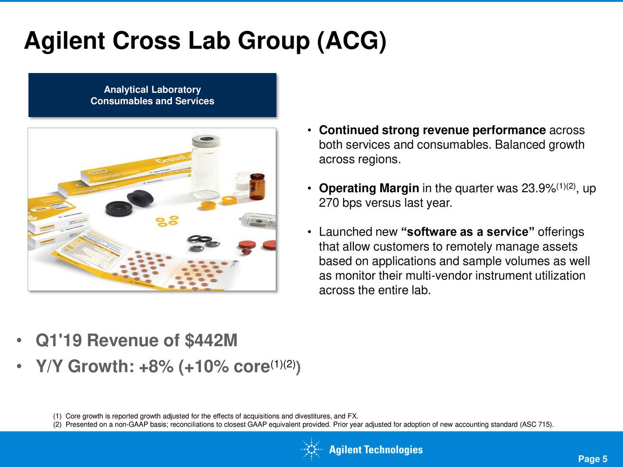 Agilent Technologies Inc. 2019 Q1 Results Earnings Call Slides