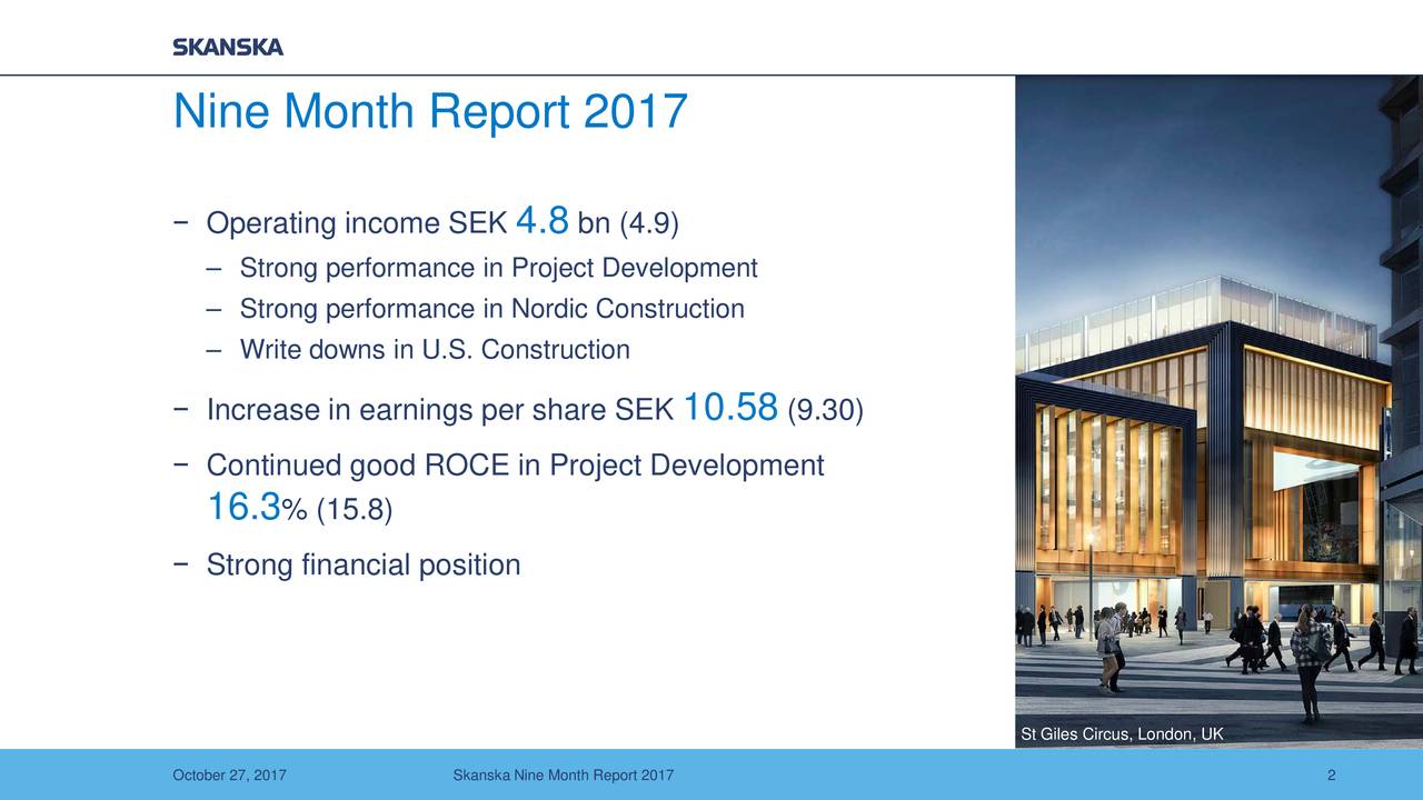 Skanska AB ADR 2017 Q3 - Results - Earnings Call Slides (OTCMKTS:SKBSY ...