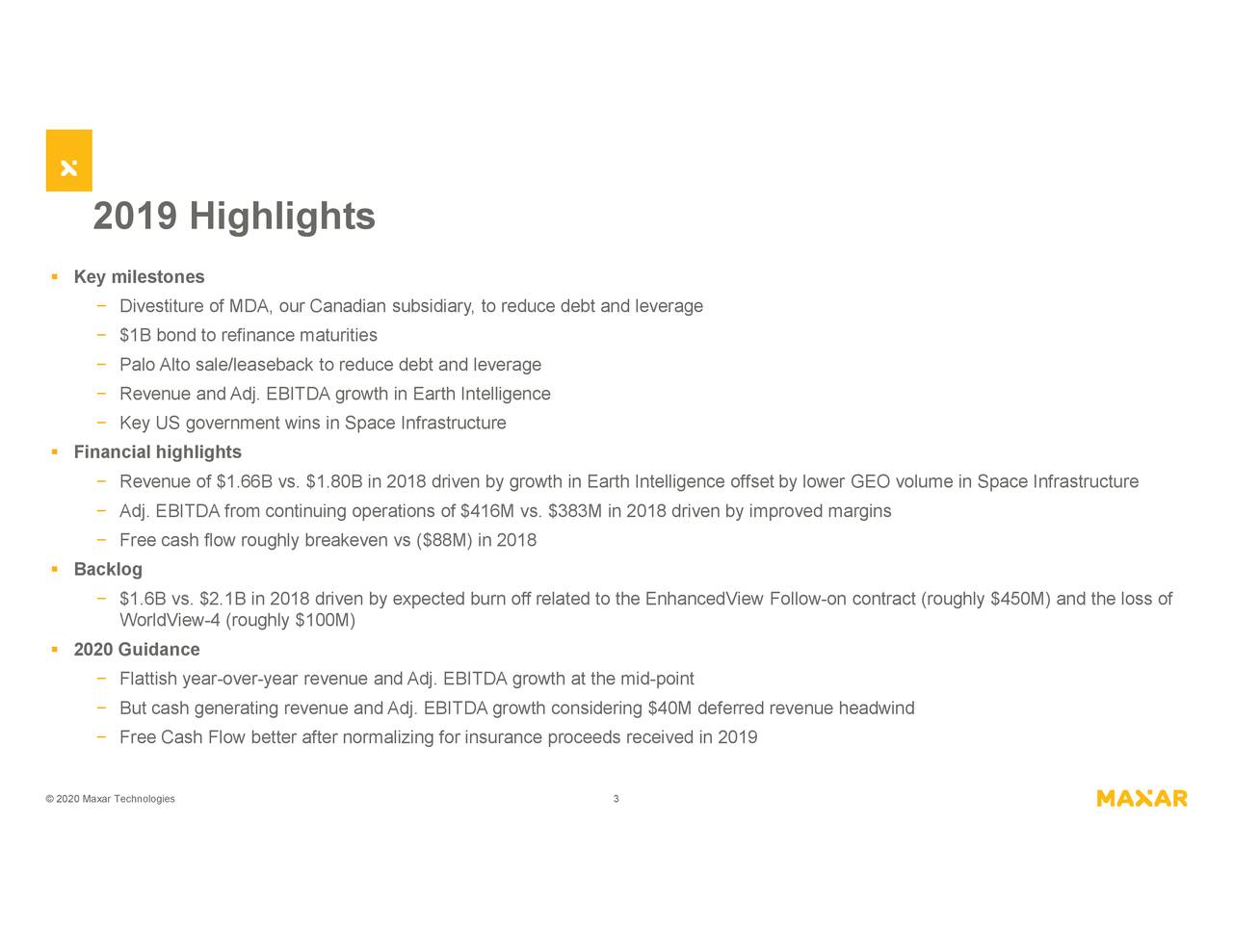 Maxar Technologies Inc. 2019 Q4 Results Earnings Call Presentation