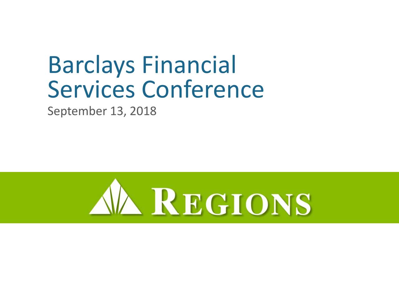 Regions Financial (RF) Presents at Barclays Global Financial Services