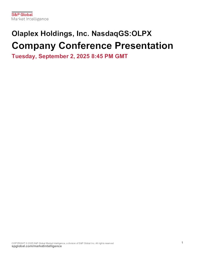 Olaplex Holdings, Inc. (OLPX) Presents at Barclays 18th Annual Global ...