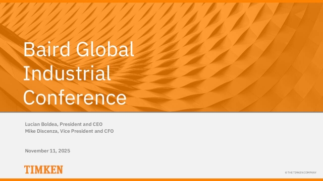 The Timken Company (TKR) Presents at Baird 55th Annual Global ...