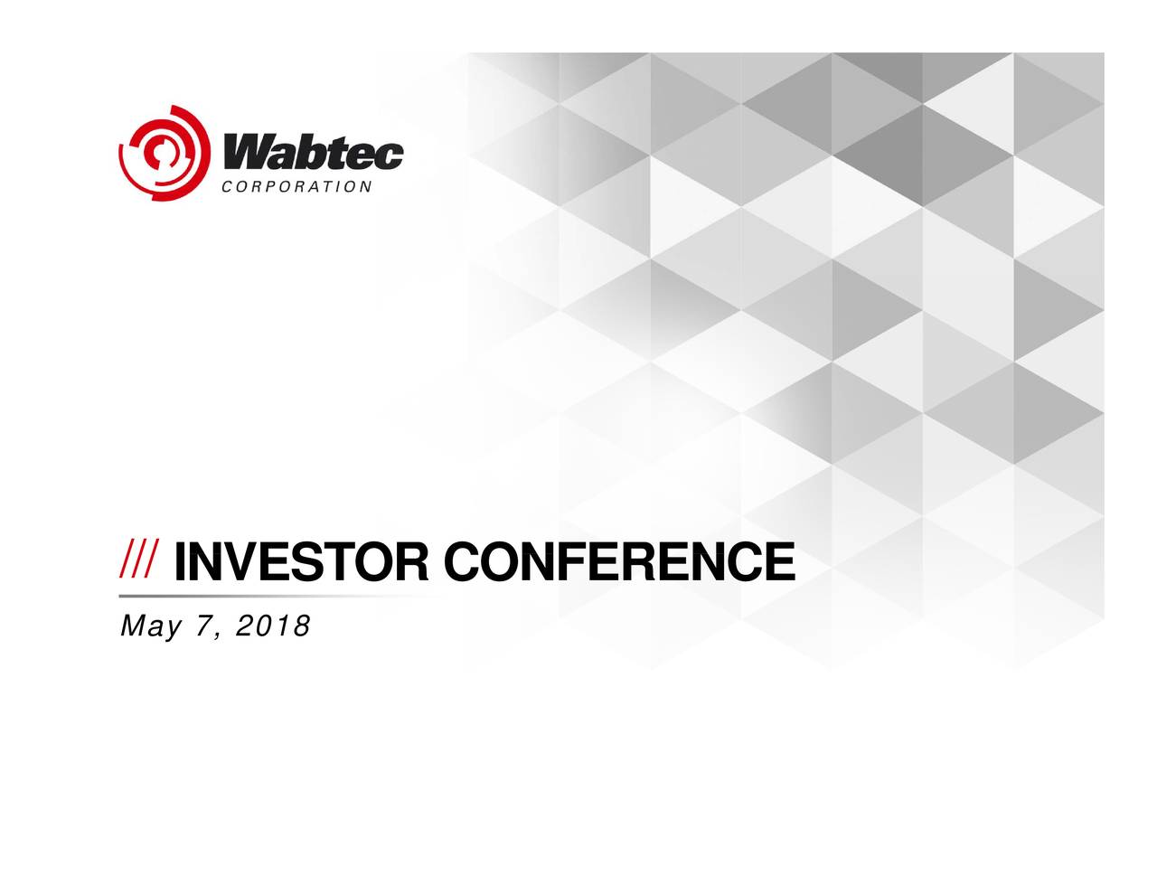 INVESTOR CONFERENCE