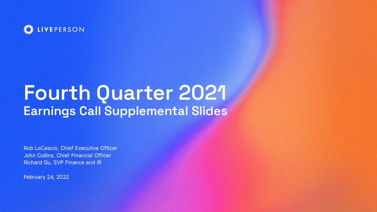 Liveperson Inc 2021 Q4 Results Earnings Call Presentation Nasdaqlpsn Seeking Alpha 3206