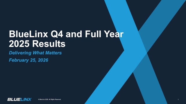BlueLinx Holdings Inc. 2025 Q4 - Results - Earnings Call Presentation ...
