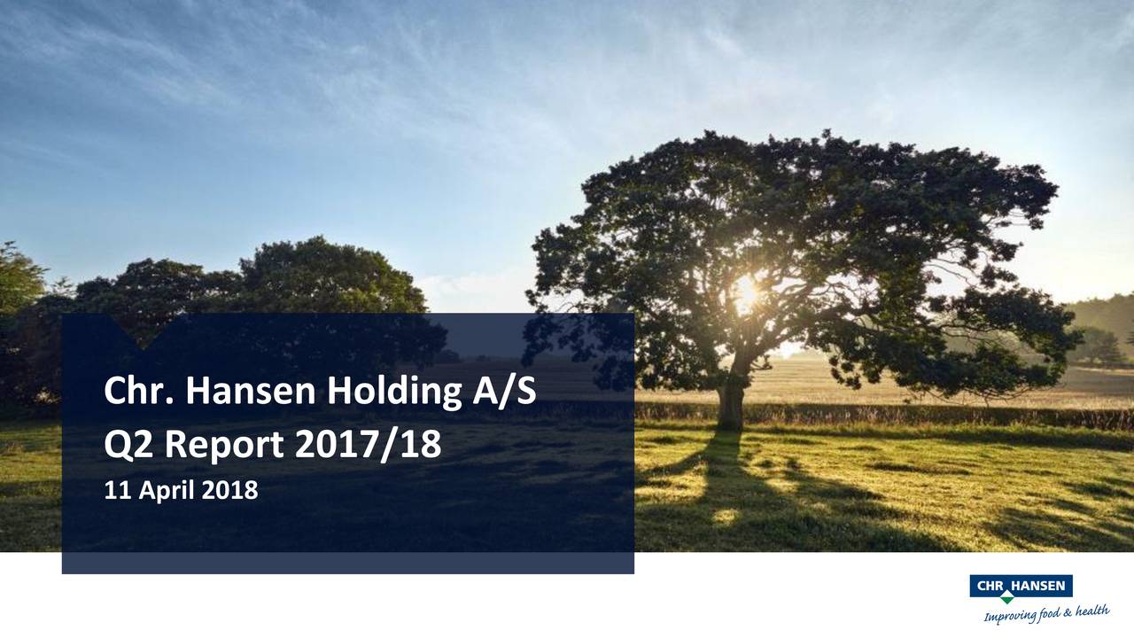 CHR Hansen Holding A/S ADR 2018 Q2 Results Earnings Call Slides