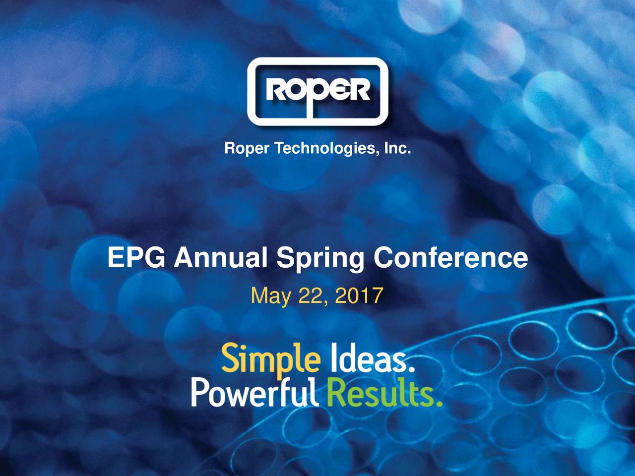 Roper Technologies (ROP) Presents At Electrical Products Group 2017