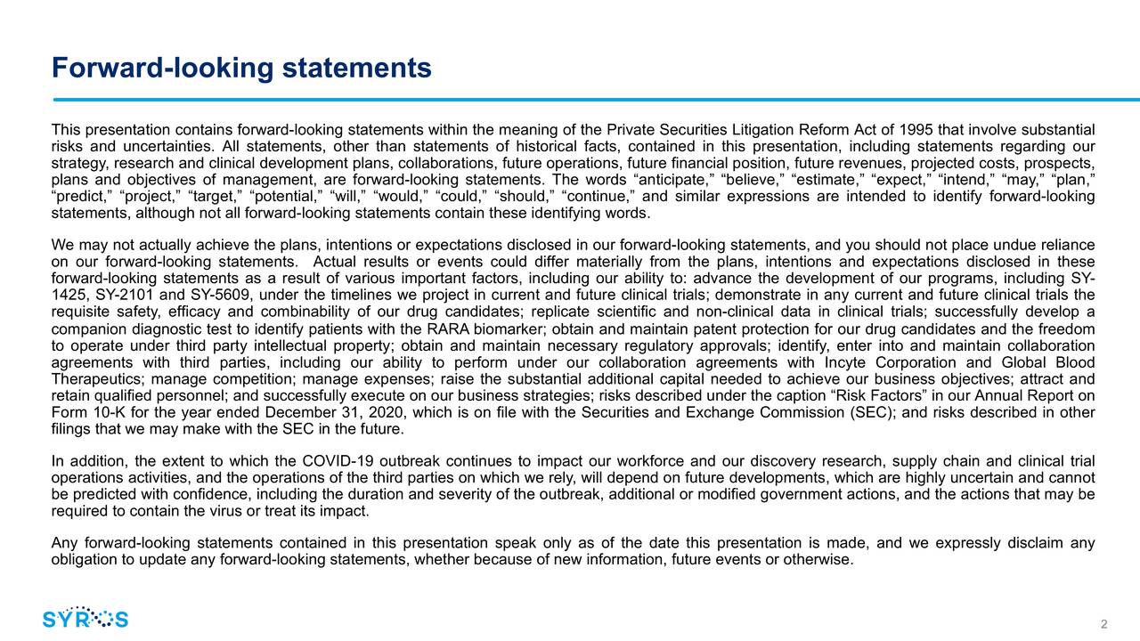 Forward-looking statements