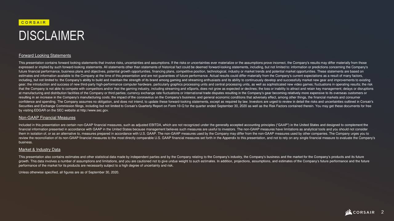 Corsair Gaming Crsr Investor Presentation Slideshow Nasdaq Crsr Seeking Alpha